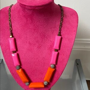 J. Crew Pink and Orange Statement Necklace